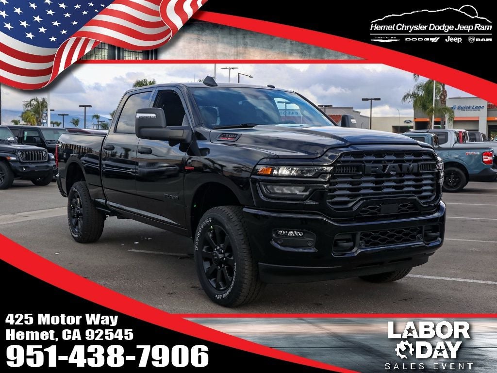 2026 RAM 2500 Big Horn Night Edition in Diamond Black Crystal Pearlcoat — front three-quarter view
