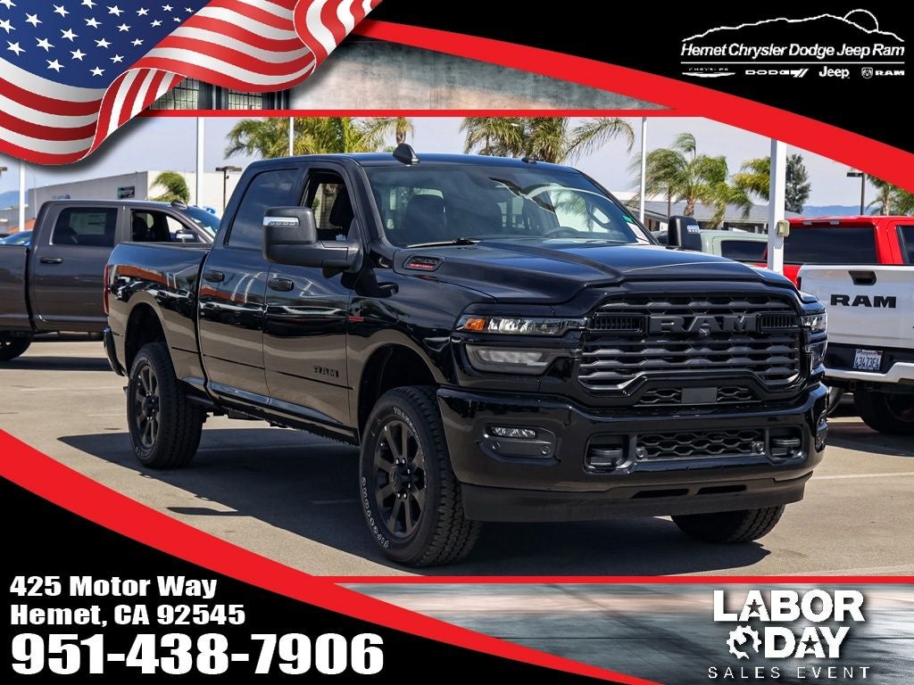 2026 RAM 2500 Big Horn Night Edition in Diamond Black Crystal Pearlcoat — front three-quarter view