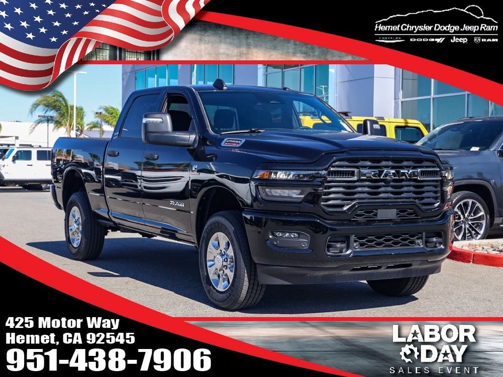 2026 RAM 2500 Big Horn Sport Appearance in Diamond Black Crystal Pearlcoat — front three-quarter view