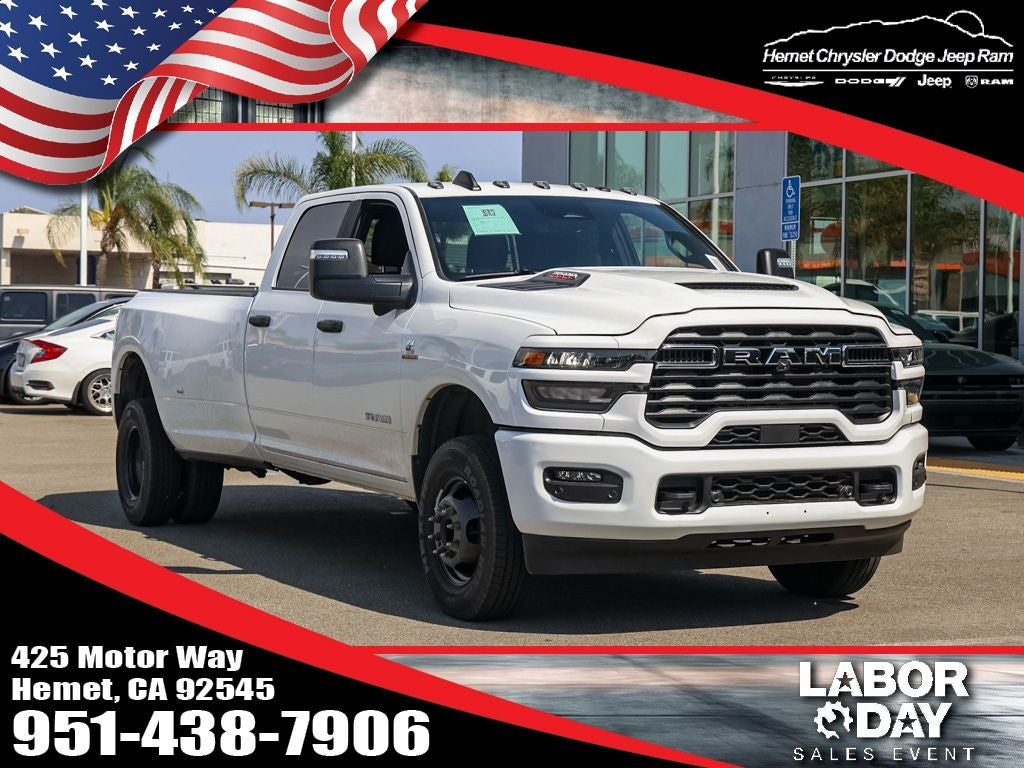2026 RAM 3500 Big Horn in Bright White Clearcoat — front three-quarter view