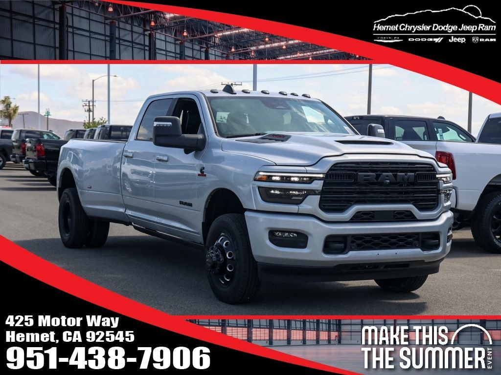 2026 RAM 3500 Laramie Night Edition in Silver Zynith — front three-quarter view