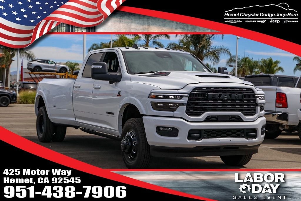 2026 RAM 3500 Limited in Bright White Clearcoat — front three-quarter view