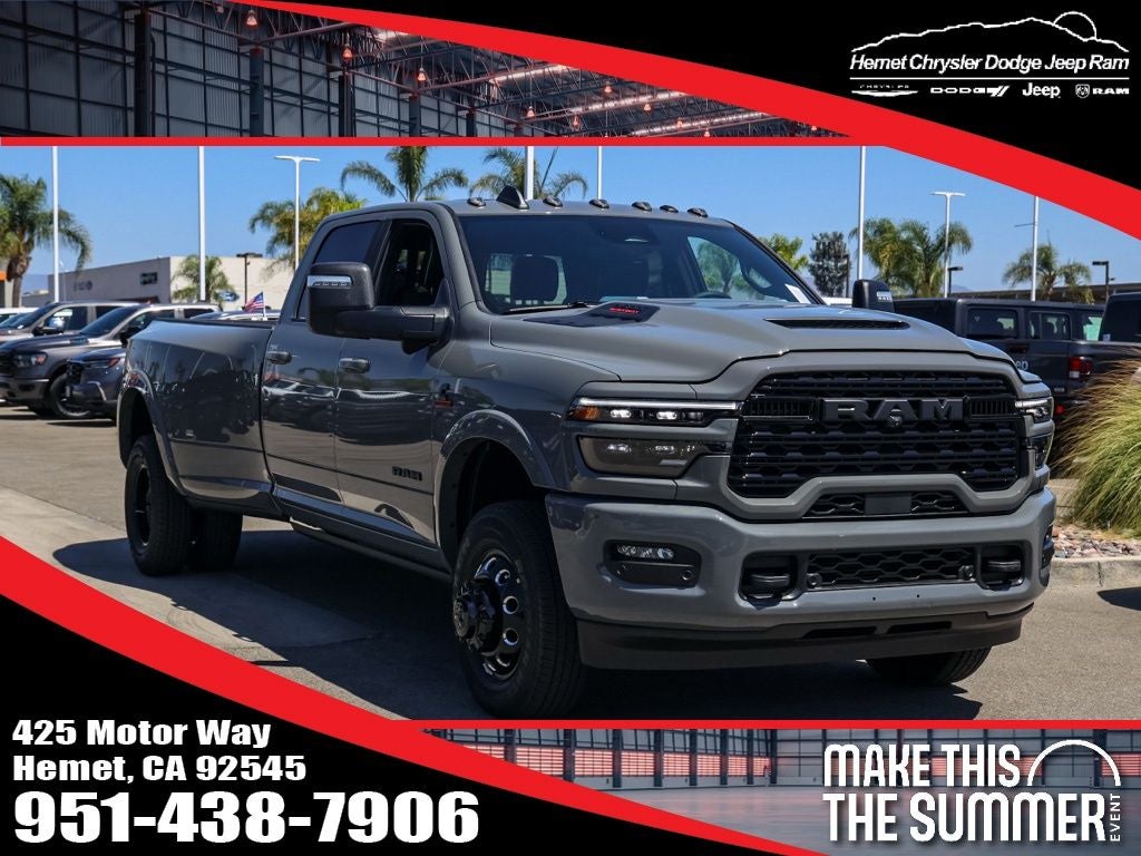 2026 RAM 3500 Limited in Ceramic Gray Clearcoat — front three-quarter view