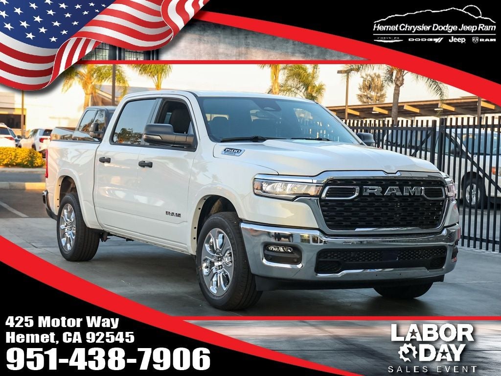 2026 RAM 1500 Big Horn/Lone Star in Bright White Clearcoat — front three-quarter view
