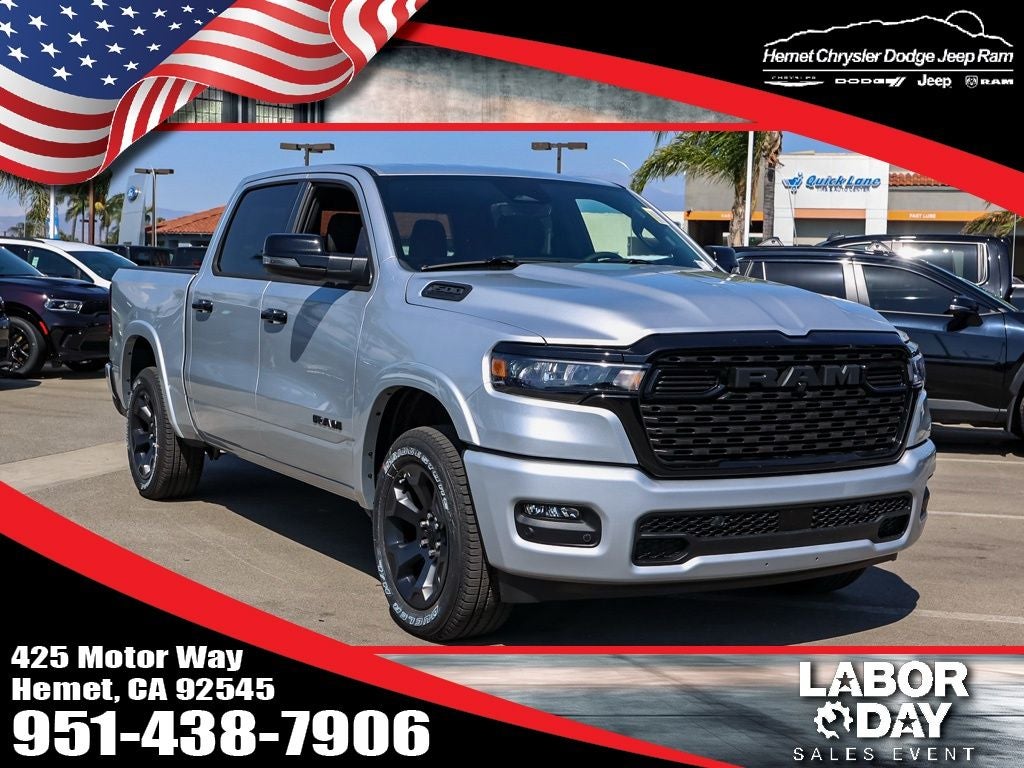 2026 RAM 1500 Big Horn Night Edition in Silver Zynith — front three-quarter view