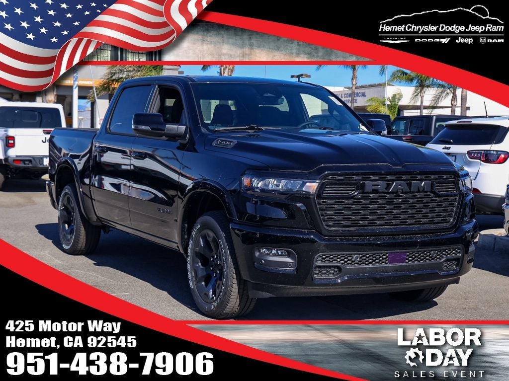 2026 RAM 1500 Big Horn Night Edition in Diamond Black Crystal Pearlcoat — front three-quarter view