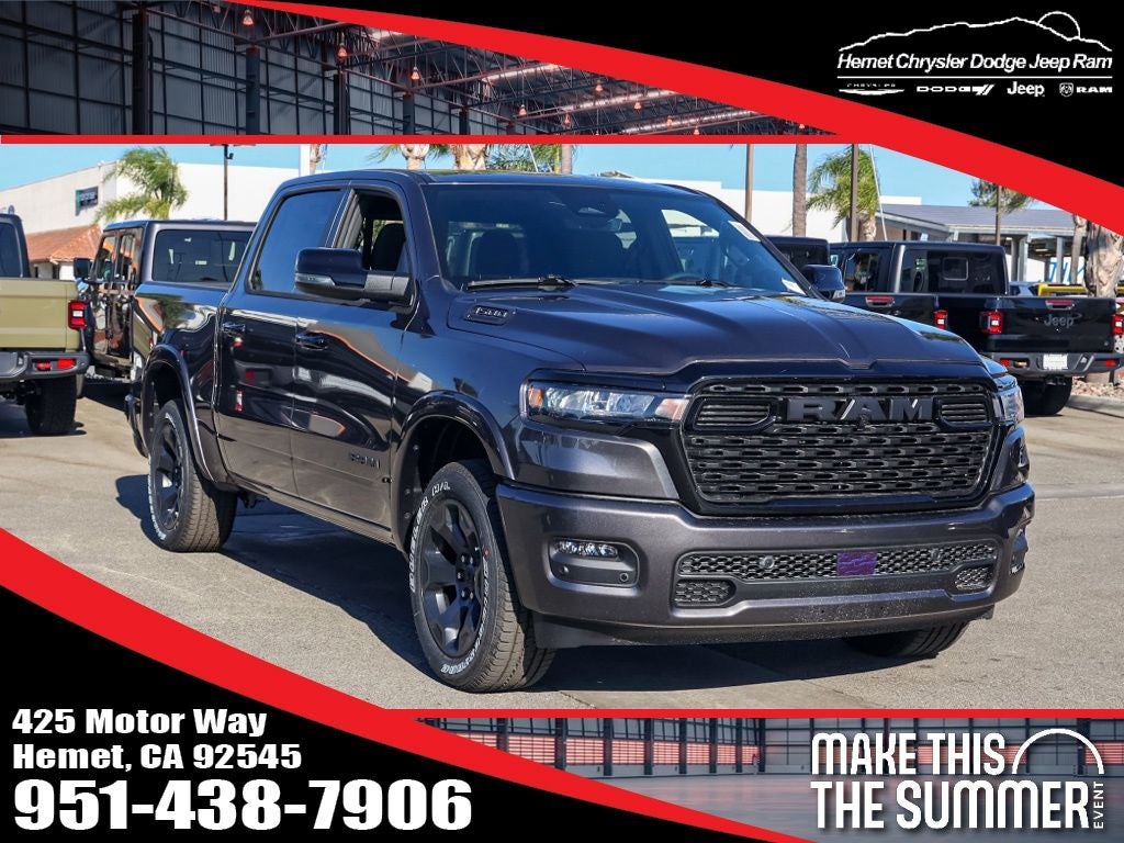 2026 RAM 1500 Big Horn Night Edition in Granite Crystal Metallic Clearcoat — front three-quarter view