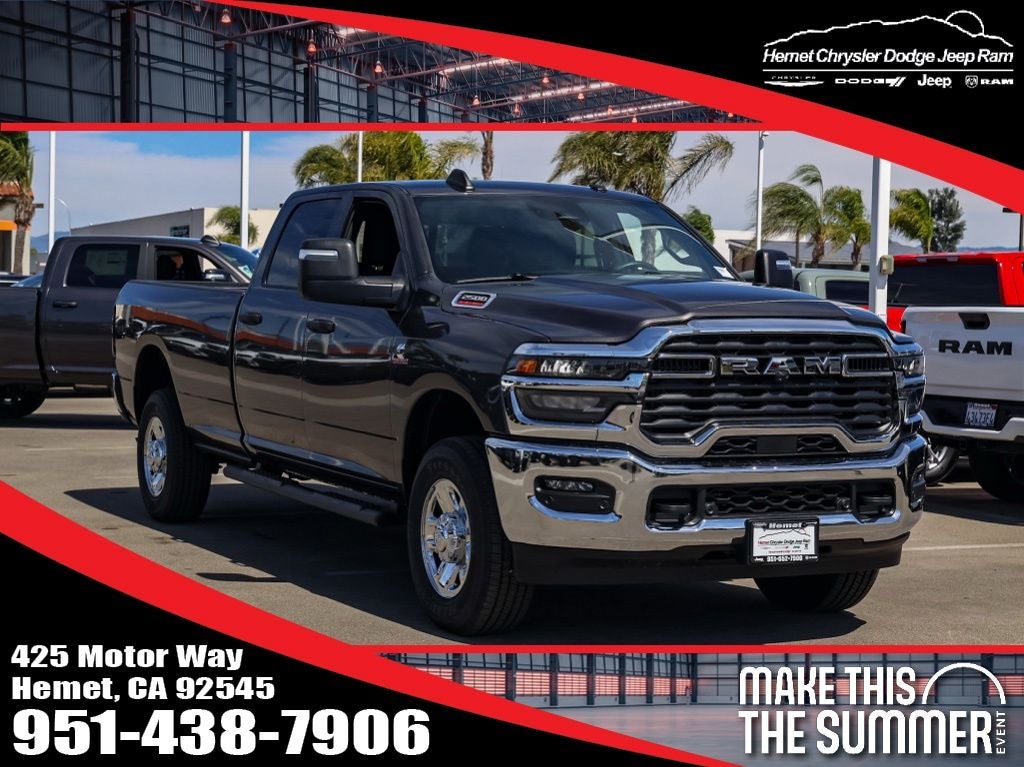 2026 RAM 2500 Tradesman Crew Cab 4x4 Longbox in Granite Crystal Metallic Clearcoat — front three-quarter view